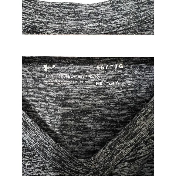 Under Armour Gray V-neck tech fabric training/workout shirt - Large - Picture 4 of 5